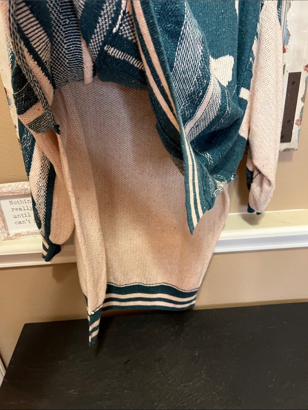 We The Free Teal & Cream Globe Knit Sweater - Picture 6 of 7